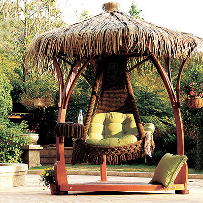 吊篮藤椅摇椅室内吊椅阳台豪华别墅庭院实木麻绳吊床家具户外秋千|ms