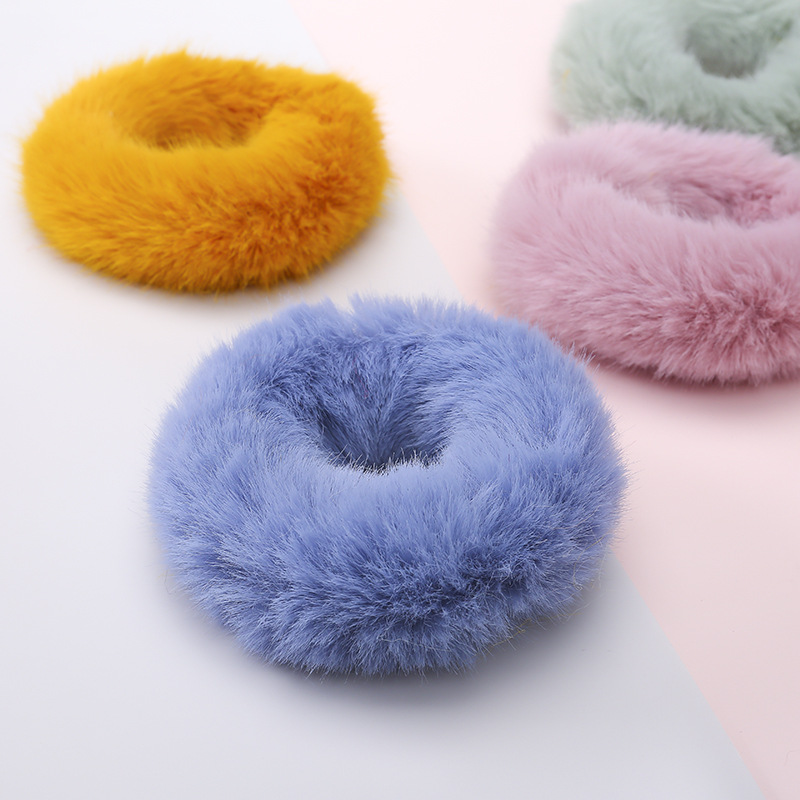 Simple Style Solid Color Mink Hair Hair Tie display picture 4