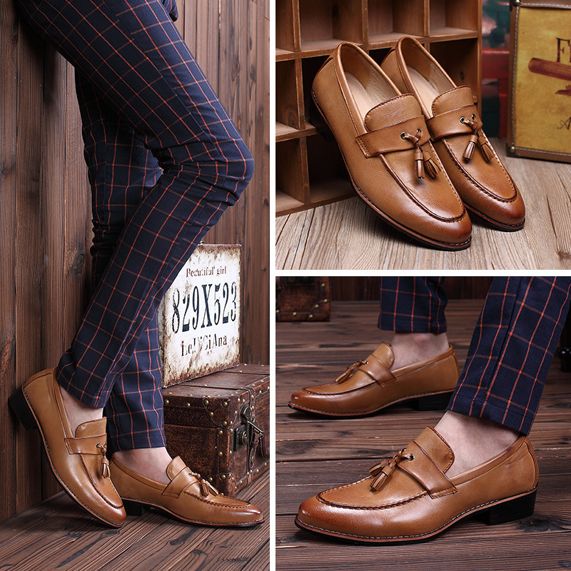 Men leather shoes vogue men summer tasse...