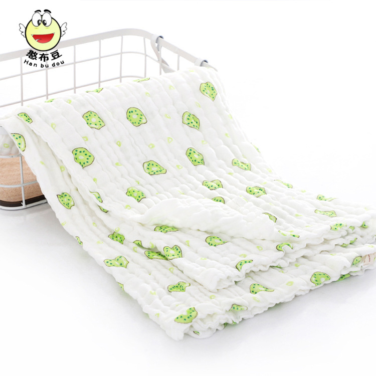 批發卡通印花六層紗布嬰幼兒浴巾 無熒光寶寶空調被純棉毛巾被