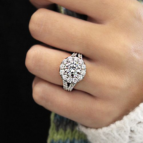 Zhen Rong wish AliExpress new ultra-flash micro-set circular simulation zircon ring European and American zircon engagement ring