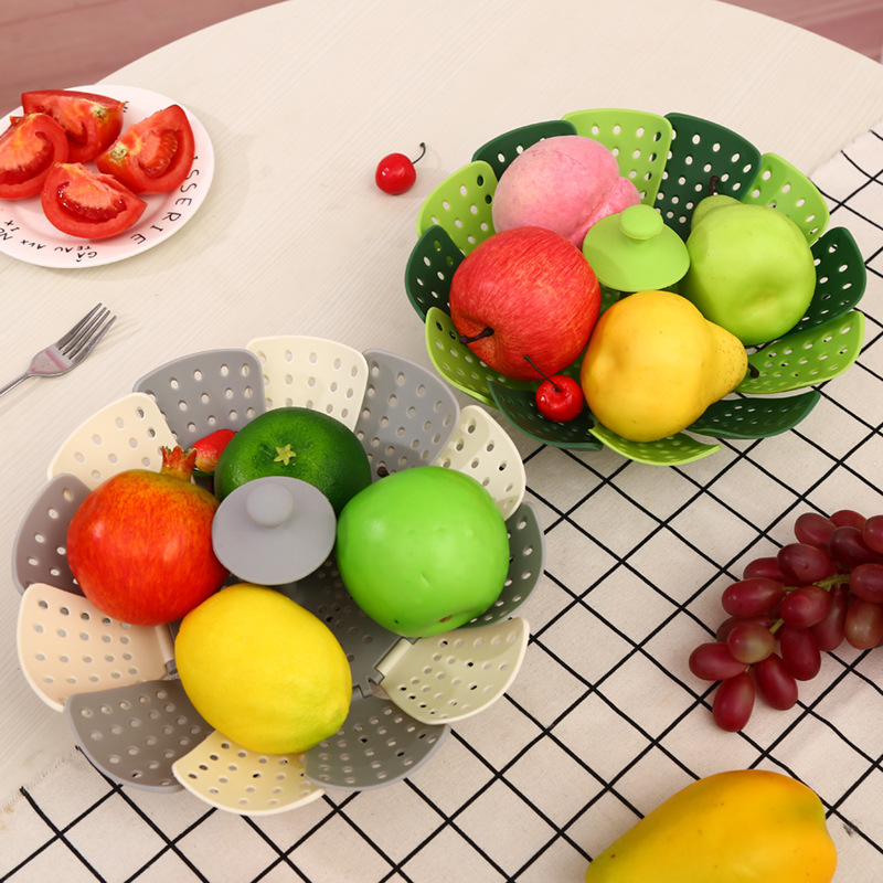 新款创意可折叠水果篮多功能伸缩蒸笼蒸架可手提蔬菜收纳篮定制|ms