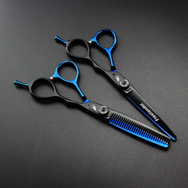 New 6.0 -inch God Walker Black and Blue Haoda Scissors Big Cheap Flatable Bangs Scissors Shear Shear thinner
