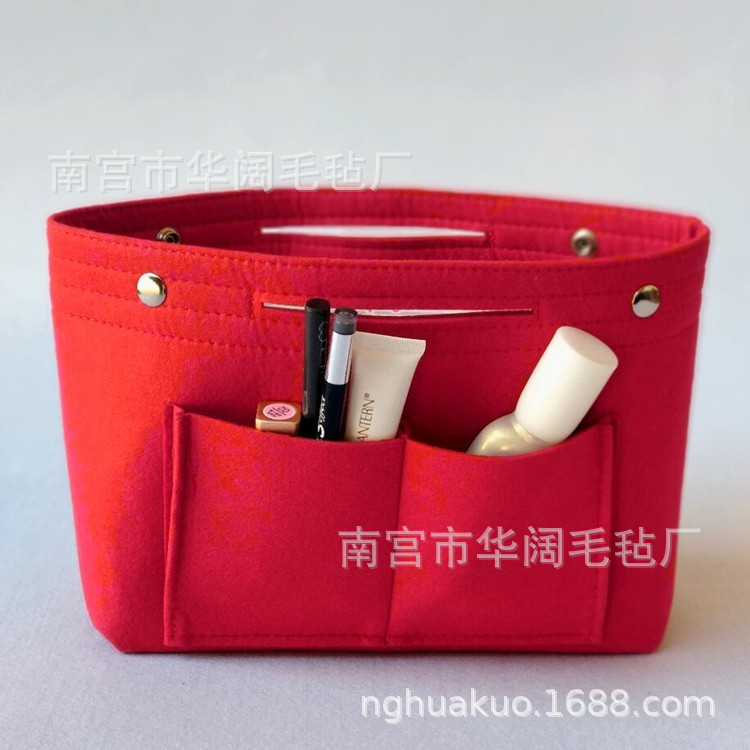大容量毛毡收纳包 毛毡女士化妆包 时尚简约手提毛毡多功能包中包