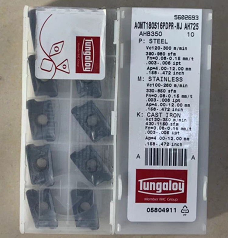 TUNGALOY泰珂洛AOMT180508PDPR-MJ-AH725东芝方肩直角立铣刀片