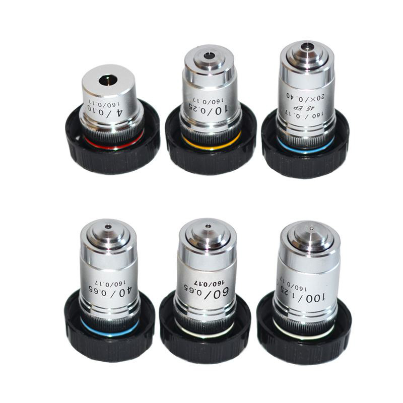 Type 195 microscope objective lens 4X10X20X40X60X100X times achromatic professional objective lens