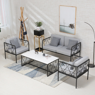 北欧布艺沙发欧式铁艺小户型简约现代轻奢网红客厅家具组合套装|ru