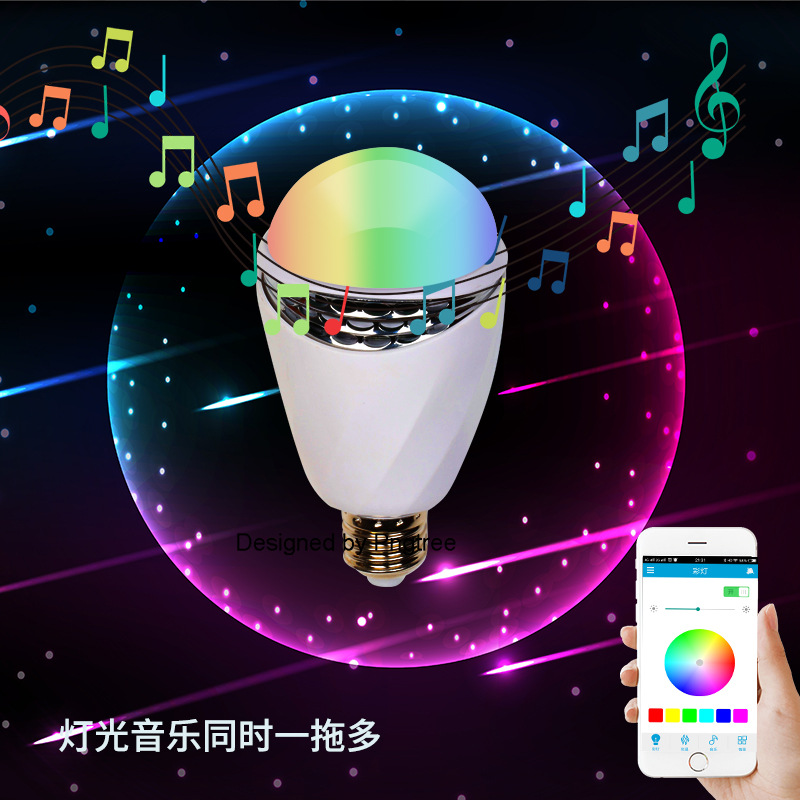 led音乐灯泡声光同控一拖多七彩蓝牙音响情景灯2019新款外贸专供|ms