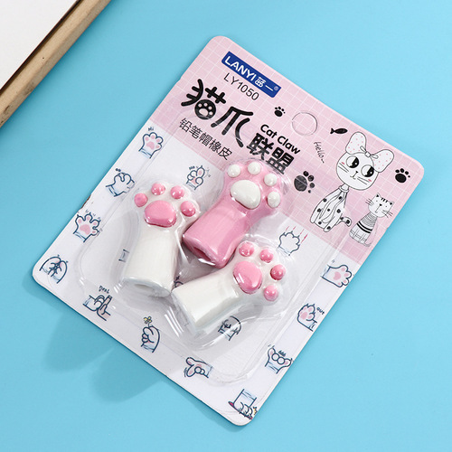Manufacturer Korean version of Internet celebrity cat claw series DIY handmade pencil set for primary school students cartoon creative set eraser