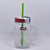 Green Apple Rooster Cup Marson Cup Drink Cup Transparent glass handle cup Mason Bottle Summer Lemon Cup