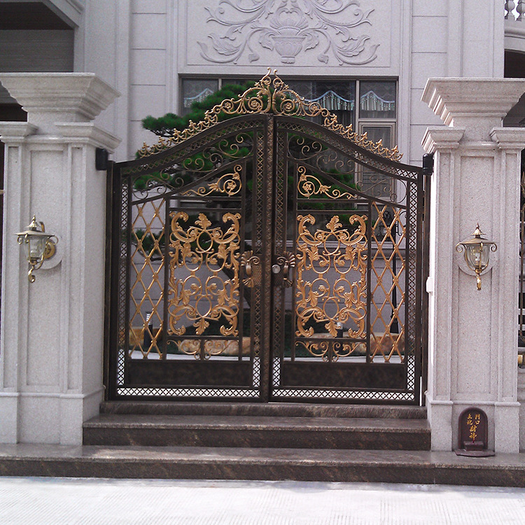 Factory custom villa wrought iron door European-style outdoor hot galvanized security door garden double door Factory custom villa wrought iron door European-style outdoor hot galvanized security door garden double door