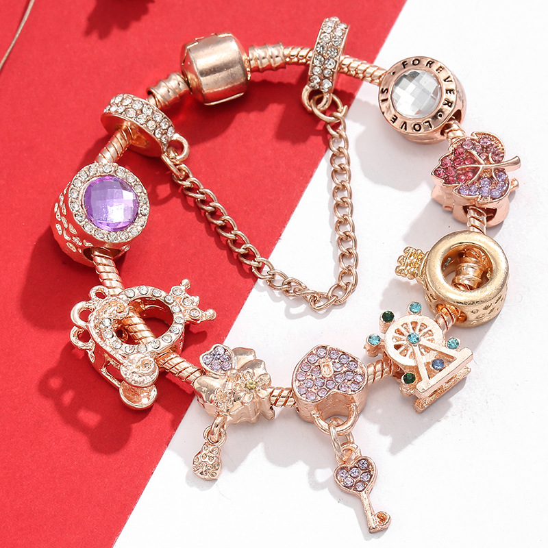 1 Piece Simple Style Heart Shape Flower Copper Plating Zircon Women's Bracelets display picture 12