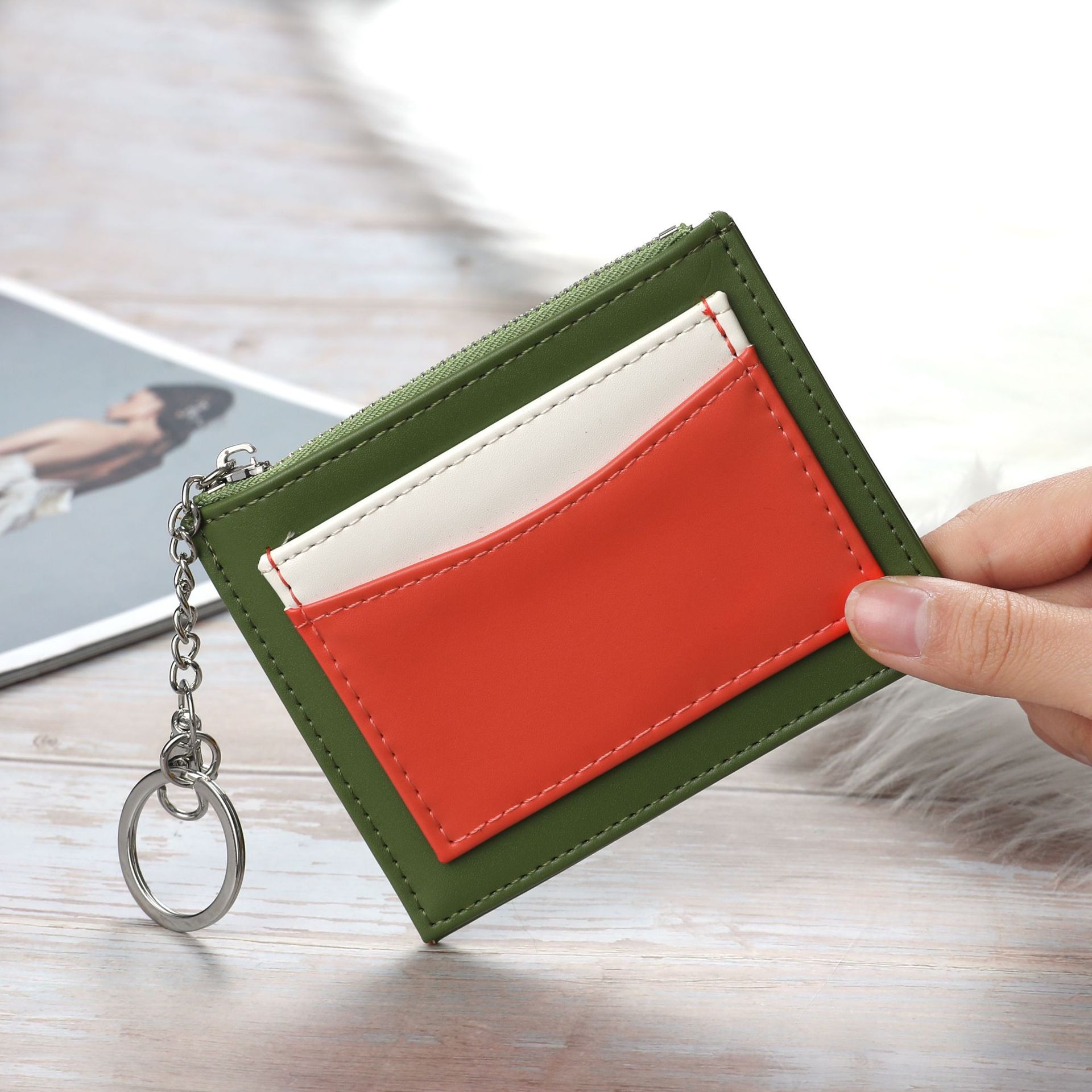 Women's Color Block Pu Leather Zipper Wallets display picture 4