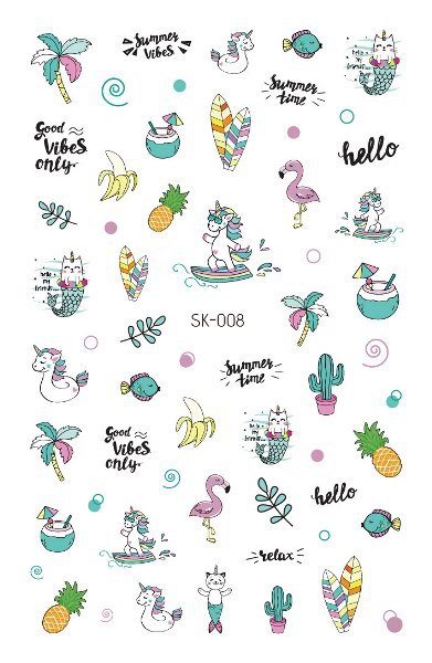 Nuevas pegatinas de unicornio, pegatinas de animales frescas y lindas para uñas, populares en Instagram, pegatinas de arte para uñas impermeables y duraderas, removibles. image 60