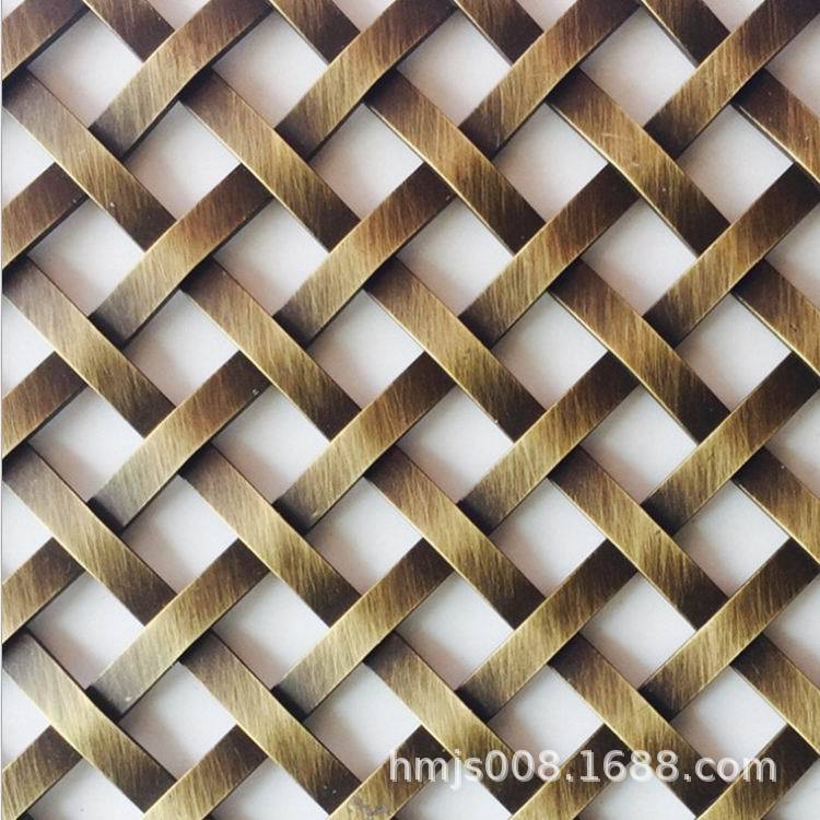 生产不锈钢装饰网 金属网帘幕墙装饰网可定制冲孔烤漆编织装饰网