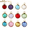 Accessory, glossy crystal, pendant, 12 colors, 12 month