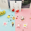 Earrings, resin, fruit feeding bottle, pendant with accessories, handmade, with little bears