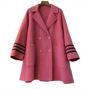 新款双面羊毛呢子大衣女士中长款欧洲站羊绒外套加厚阔形大衣双面