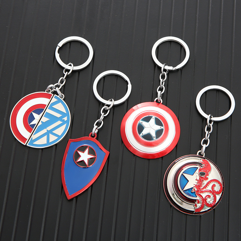 New zinc alloy Captain America shield key chain gift car key chain pendant manufacturers spot wholesale New zinc alloy Captain America shield key chain gift car key chain pendant manufacturers spot wholesale