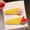 Cute children's hairgrip, fresh fruit bangs, Korean style, flowered