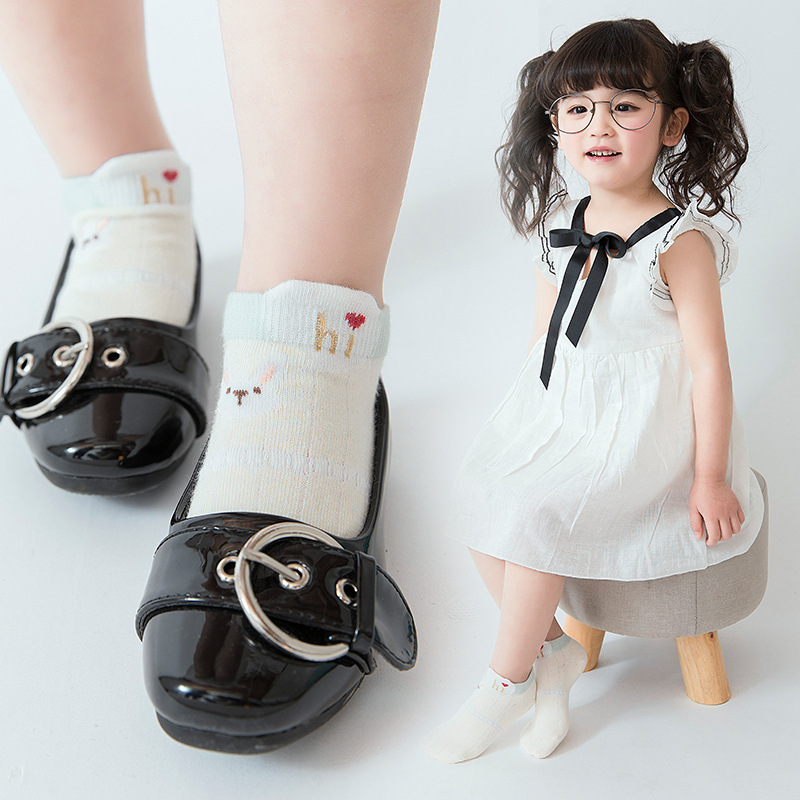 Katya Spring and summer new pattern children Fishnet socks pure cotton Cartoon men and women Short tube Boat socks Baby Socks Cotton