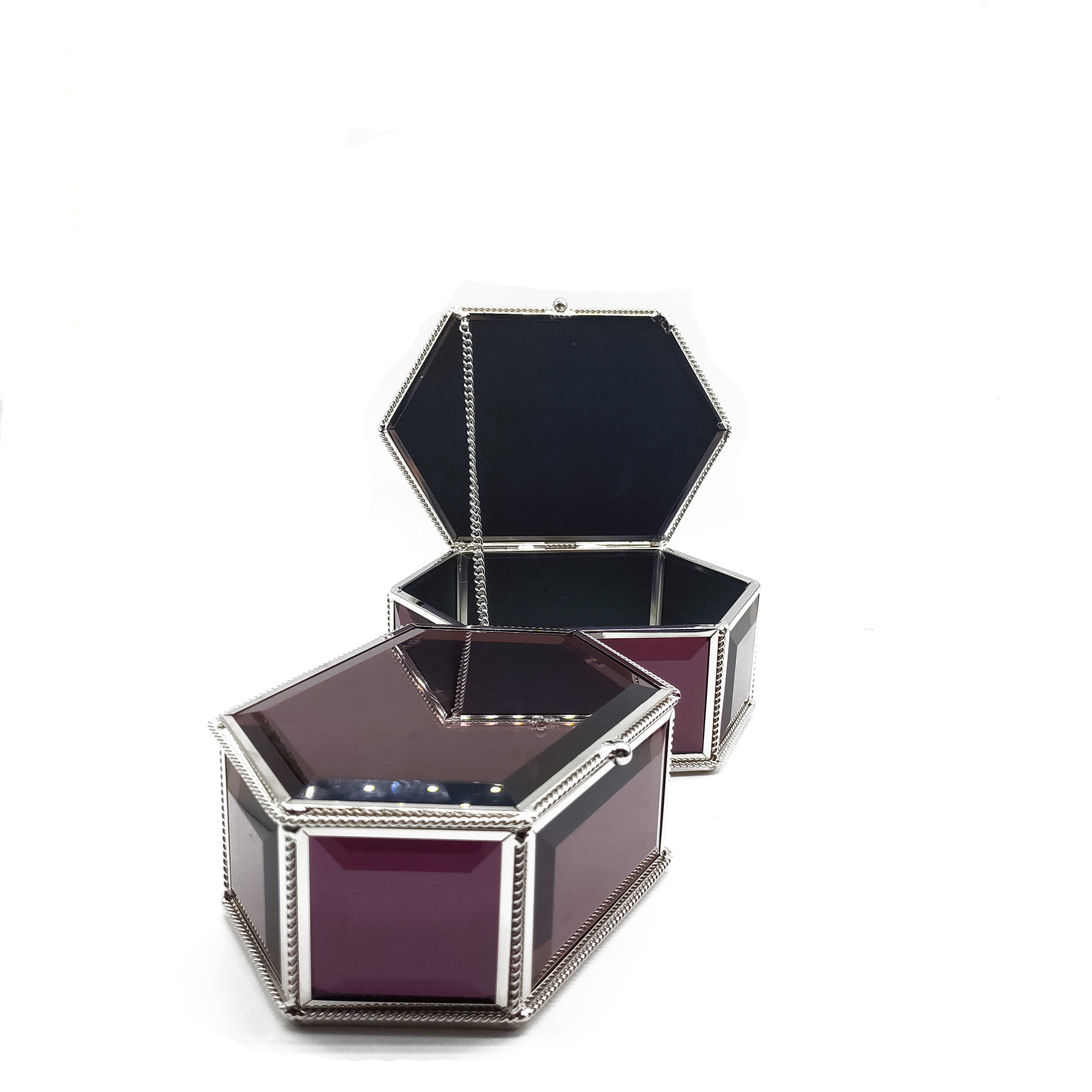 玻璃饰品盒电镀紫色 五金电镀彩色加工 金属表面处理电镀彩色加工