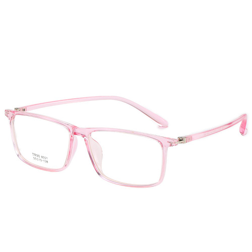 Wide-rimmed TR90 square glasses frame with prescription lenses for myopia ranging from 50 to 600 degrees