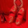 Festive red slippers for beloved indoor