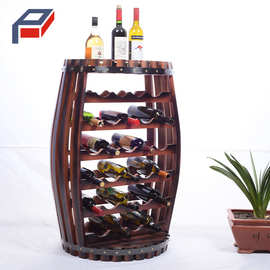 开口卧式橡木桶木制红酒收纳桶形红酒收纳架创意葡萄酒橡木桶装饰