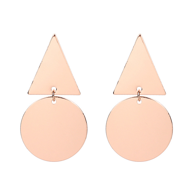 14g Weight Earrings Classification Wedding, Travel Occasion Women'S Gender Fashion Style Rose Gold, Gold, Silver Color European And American Earrings Design Sense Niche Female Earrings French Fashion Retro Elegance Geometric Simple Eardrops 3