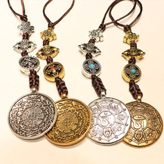 Wholesale Tibetan Nine Palaces Eight Trigrams Belt Pendant, Esoteric Manjushri Twelve Zodiac Zinc Alloy Belt Pendant, Street Vendor Supply