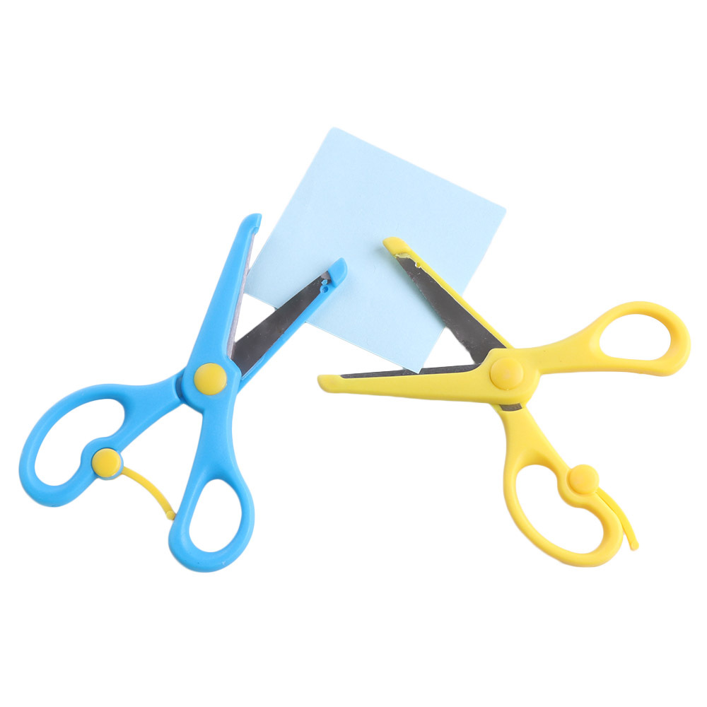 1 tijeras de los niños de seguridad tijeras artesanales cabeza redonda papel corte encaje onda tijeras cabeza redonda no hacer daño mano tijeras