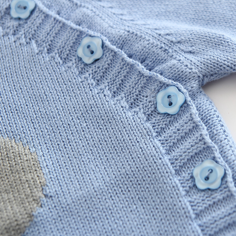 Primavera y otoño bebé suéter ropa infantil de algodón cuello redondo bebé de punto camisa de punto a rayas pantalones de punto traje de dos piezas