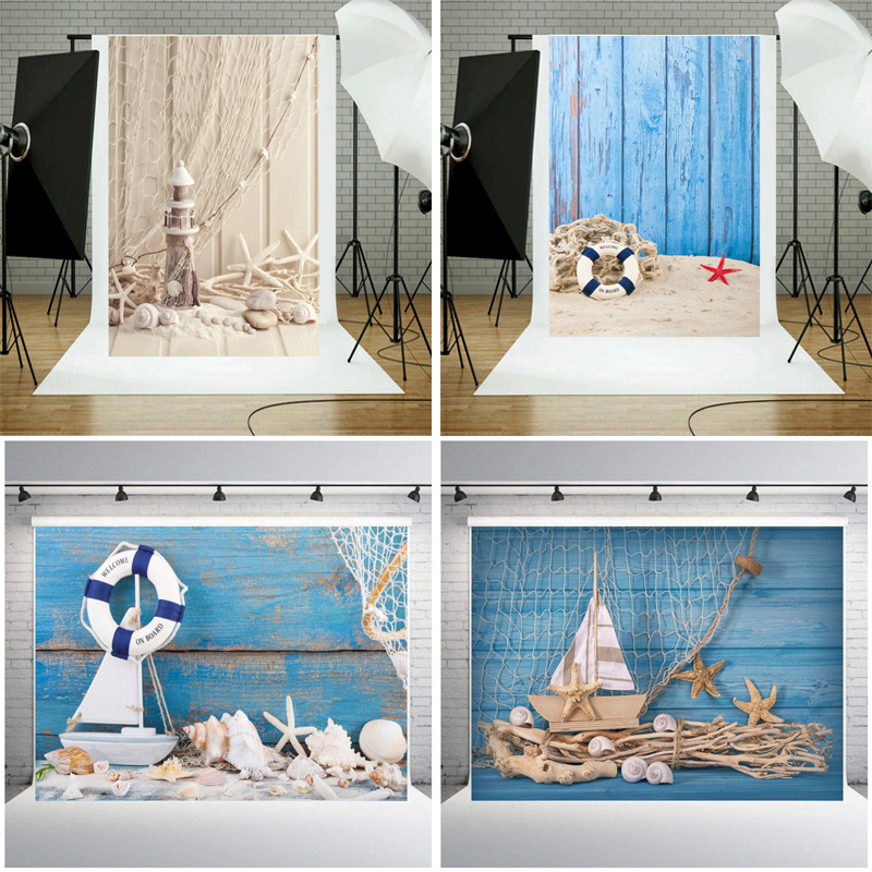 摄影背景布 摄影工作室背景道具 外贸风格海洋生物主题