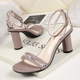 6328-4 Korean version fashionable open-toed high heels nightclub slim sandals with 100 pairs of thick-heeled women's shoes