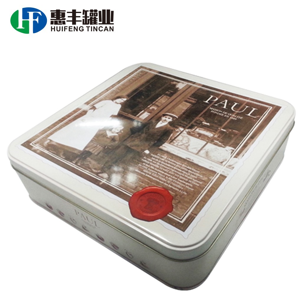 生产礼品收纳铁盒 198正方铁罐首饰品圣诞铁盒曲奇饼干罐tin box