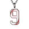 Trend fashionable street baseball necklace stainless steel for boys, accessory, pendant, European style