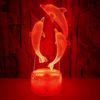 Foreign trade e -commerce new dolphin 3D light festival gift colorful remote control light 3D lamp stereo 3D visual light