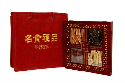 东北特产西洋参 黑枸杞 灵芝片 鹿茸片四宝礼盒中秋节日礼品批发