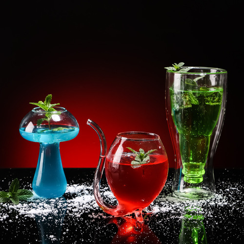 New Internet celebrity mushroom cup cocktail cup, creative molecular gastronomic bar special wine cup, personalized glass cup