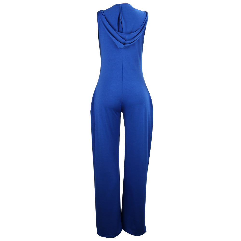 Boutique Solid Color V neck Suspender Jumpsuit
