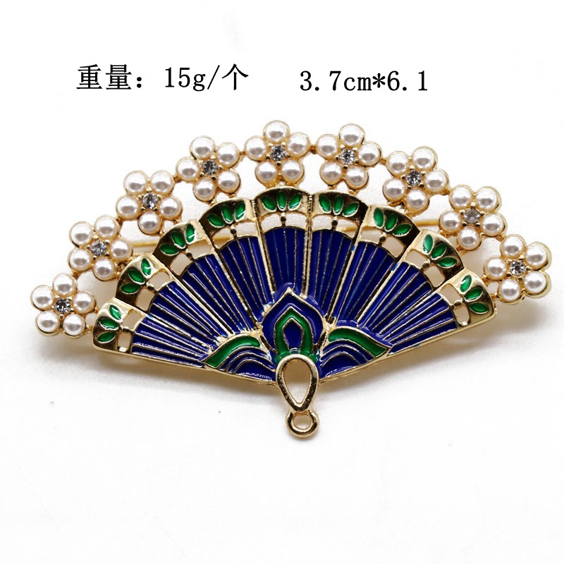 Dark Blue Dripping Oil Pin Brooch Retro Atmospheric Pin Brooch display picture 1