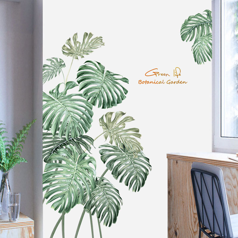 New creative tropical green wall sticker...