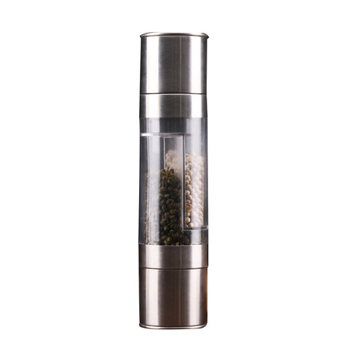 Factory Wholesale Stainless Steel Grinder Creative New Manual Pepper Grinder Double-Head Grinding Spice Bottle