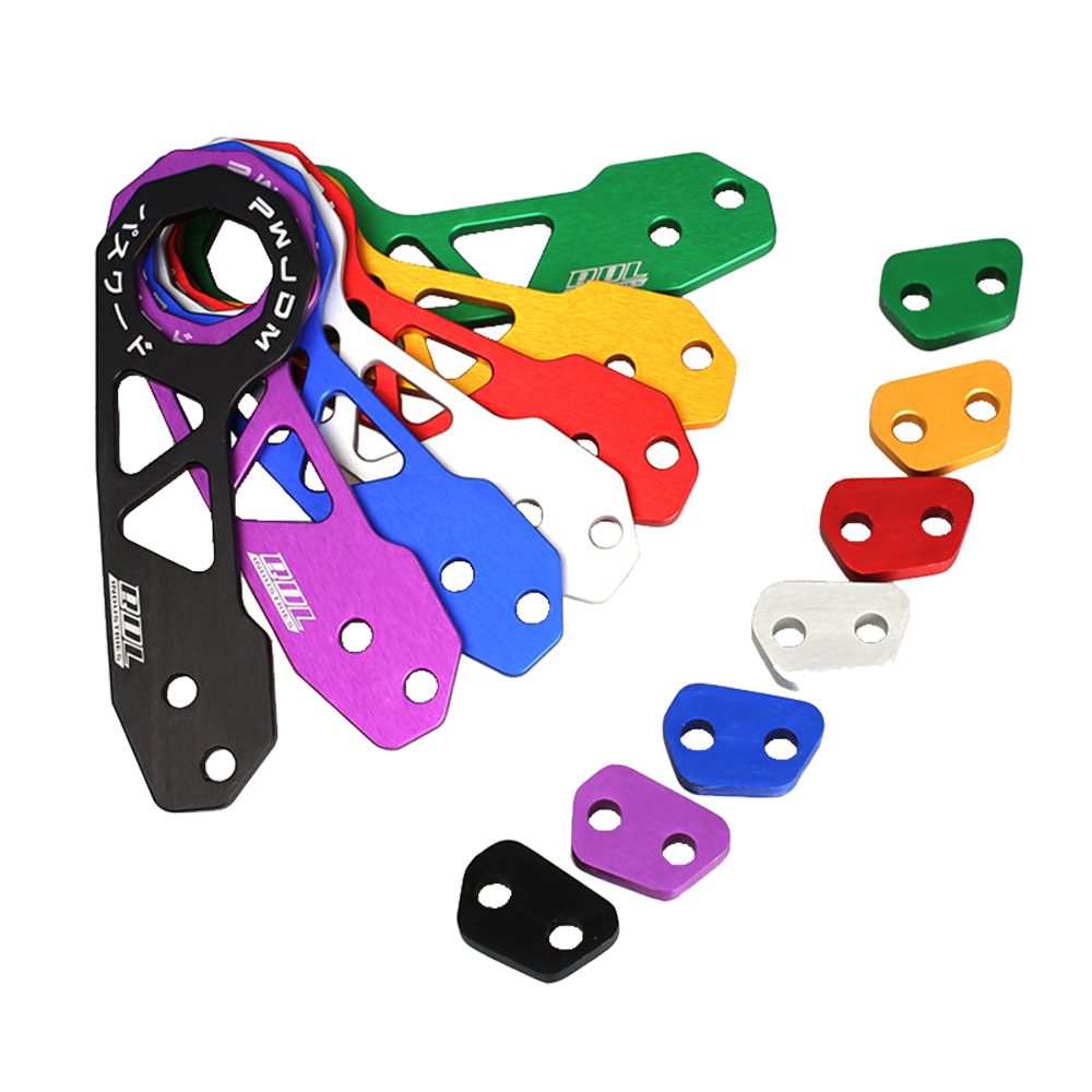 Modificación del coche gancho del remolque delantero estilo europeo colorido multicolor pequeño remolque gancho aleación de aluminio diamante remolque gancho AK-8108