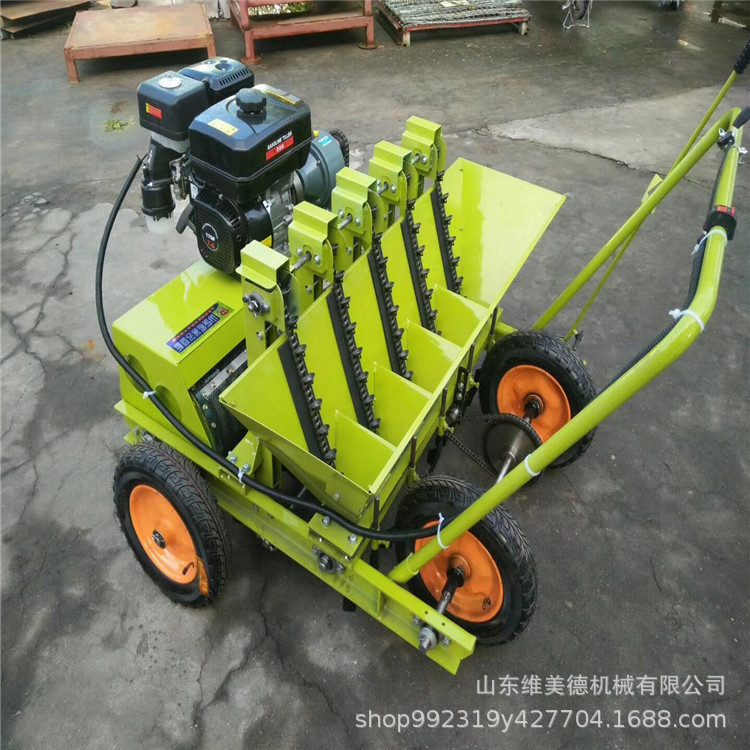 菏泽专用汽油小型种蒜机 连续点播工作效率高 五行大蒜播种机视频