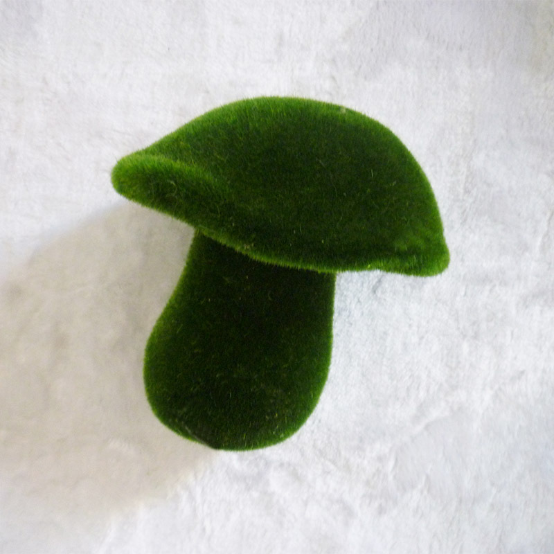 廠家定制 爆款 仿真動物 塑料擺件 吹塑植絨蘑菇 園藝 玩具植絨