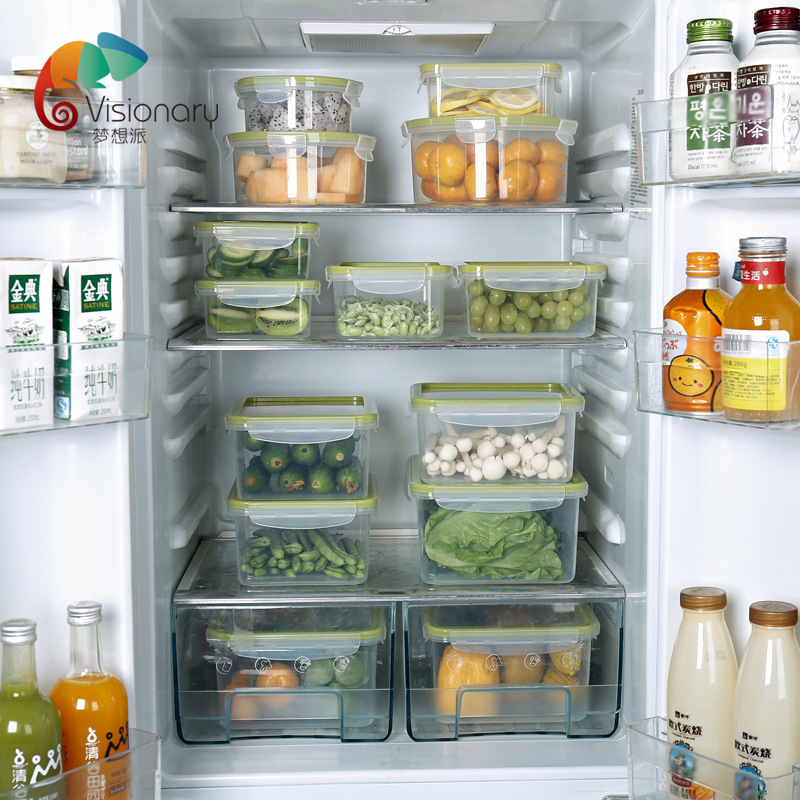 新款PP保鲜盒 方形包胶饭盒食品包装便当盒 厂家直销塑料餐盒套装|ru