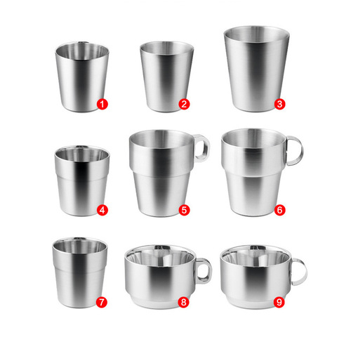 304 stainless steel cup double layer customized mark water cup advertising gift coffee cup foreign beer cup children's mouth cup