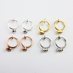 供應女式彈簧耳夾耳環無耳洞樹脂風耳夾 無痛隱形珍珠耳飾改耳針